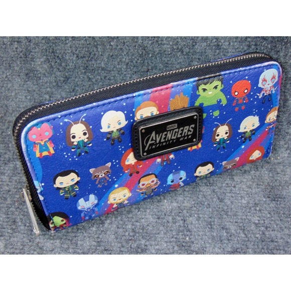 Marvel Avengers Infinity War Wallet Blue Loungefly Multicolor Zip Around - Picture 1 of 14